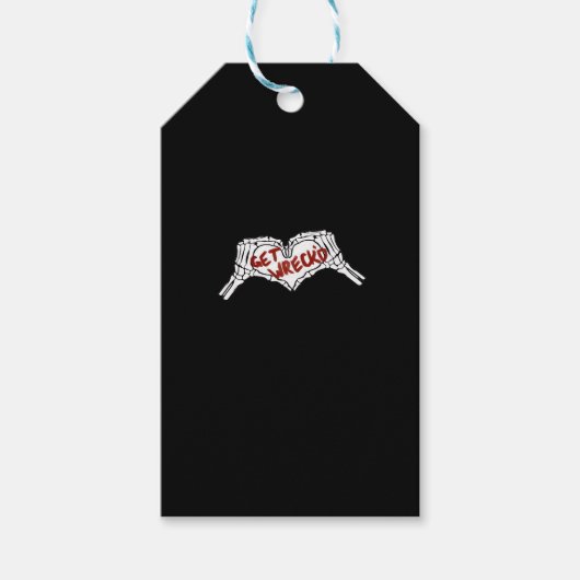 Krijg Wrecked Skeleton Hand Heart Classic Cadeaulabel (Voorkant)