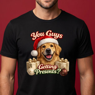 Krijgen jullie cadeaus? Grappige Kersthond T-shirt