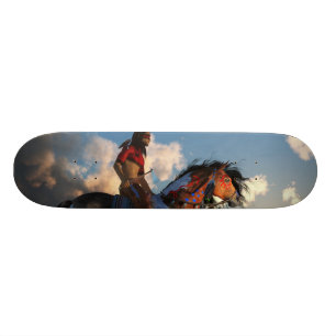 Krijger en oorlogs paard skateboard
