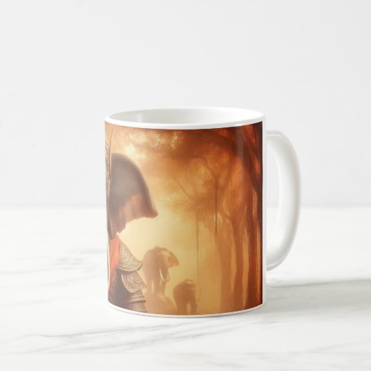 "Krijger olifant in het bos" Koffiemok (Voorkant rechts)