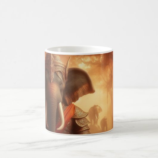 "Krijger olifant in het bos" Koffiemok (Center)