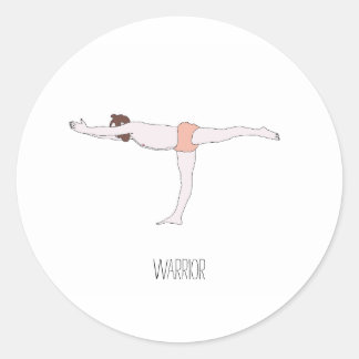 Krijger pose ronde sticker