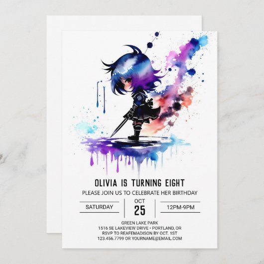 Krijger Spion Ninja Digitale Meisje Verjaardag Kaart (Voorkant / Achterkant)