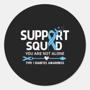 Krijger Steunploeg Type 1 Diabetes Bewustzijn Ve Ronde Sticker
