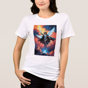 Krijger van de hemelbewaker aartsengel Michaël Tri-Blend Shirt