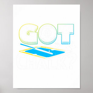 Krijgt Krijt Pool Biljart Speler Funny 2 Poster