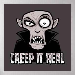 Krijs het echt klassiek horror vampier ontwerp poster