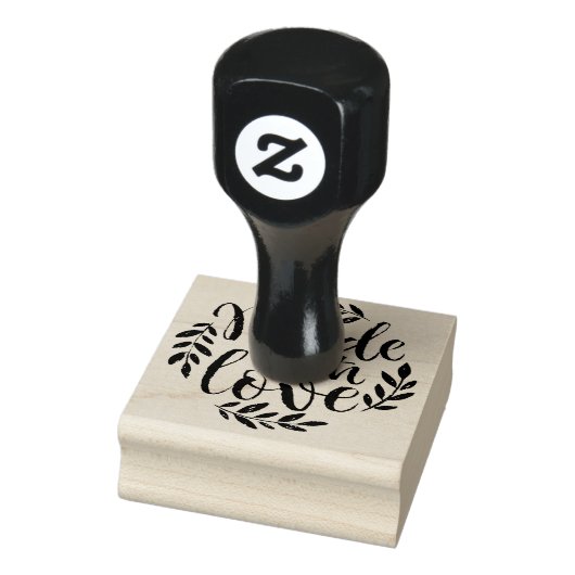 Krijt belettering gemaakt met liefde rubberen stem 	rubberstempel (Stempel)