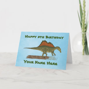 Krijt Dinosaurus Spinosaurus Verjaardag Kaart
