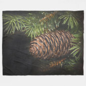 Krijt getrokken pinecone en dennennaalden fleece deken (Voorkant (Horizontaal))