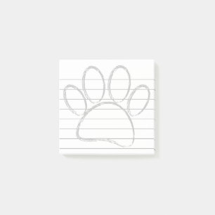 Krijt Hond Paw Tracks gevoerde 3x3 Post-it® Notes
