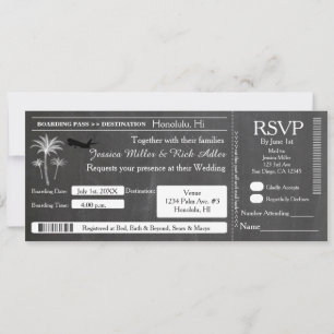 Krijt Huwelijksbestemming Ticket Uitnodiging RSVP