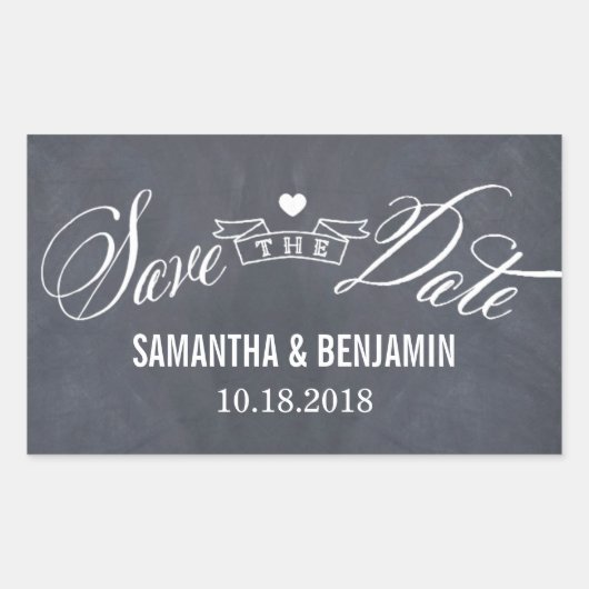 Krijt Lijst Bewaar de datum Sticker (Voorkant)