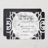 Krijt Lijst Elegante bruiloft RSVP-kaart Kaart (Voorkant / Achterkant)