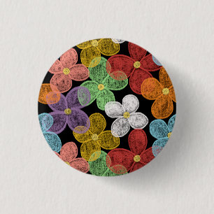 Krijt Madeliefjes Ronde Button 3,2 Cm