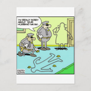 Krijt Omtrek Grappige Politie Cadeaus & Verzamelaa Briefkaart