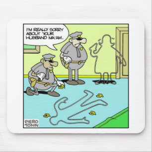 Krijt Omtrek Grappige Politie Cadeaus & Verzamelaa Muismat