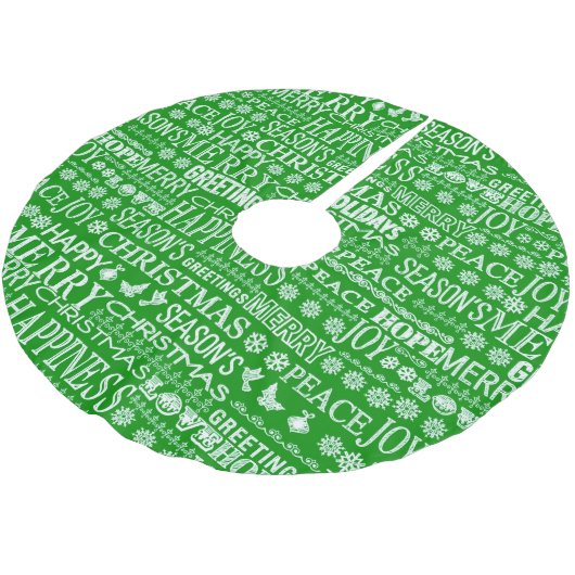 Krijt Verdronken Kerstmis groet in groen en wit Kerstboom Rok (Gekanteld)