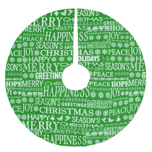 Krijt Verdronken Kerstmis groet in groen en wit Kerstboom Rok (Voorkant)