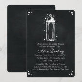 krijtbord Baby Fles Baby shower Kaart (Voorkant / Achterkant)