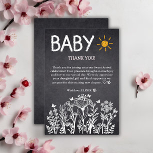 Krijtbord Baby Lente Tekening Baby Shower Bedankkaart