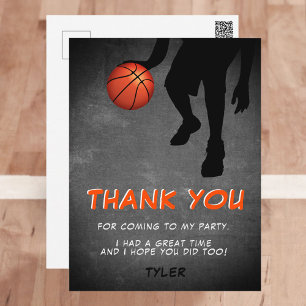 Krijtbord Basketbal Verjaardagsfoto Bedankt Briefkaart