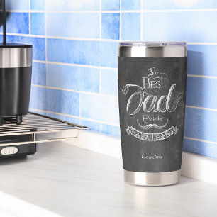 Krijtbord Beste Papa Ooit Vaderdag Gepersonaliseer Geïsoleerde Drinkbeker