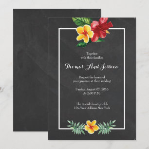  krijtbord bloemenbruiloft uitnodiging