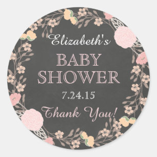 Krijtbord Bloemenkrans Baby shower Sticker