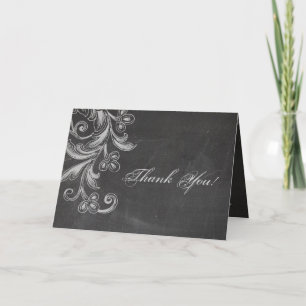 Krijtbord Bloemige Bedankkaart