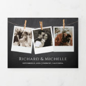 Krijtbord Boerderij Rode Schuur String Lights Wedd Drieluik Uitnodiging (Cover)