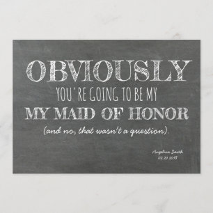 Krijtbord bruidsmeisje / Maid of Honor Grappig Kaart