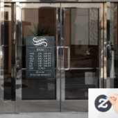 krijtbord Business Logo Hours Decal Cling (Kantoordeur)