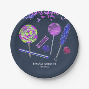 Krijtbord Candy Land Snoepjes Krijt Doodles Feest Papieren Bordje