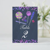 Krijtbord Candy Land Snoepjes Krijt Tafel Nummer Kaart (Staand voorkant)