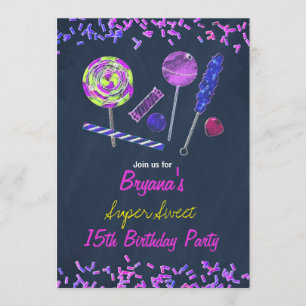 Krijtbord Candy Land Zoete Krijt Doodles Feest Kaart