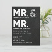 Krijtbord Chalk Mr & Mr Gay Wedding Verloving Kaart (Staand voorkant)