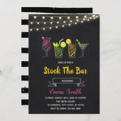 Krijtbord cocktail  bar voorradig  uitnodiging (Voorkant / Achterkant)