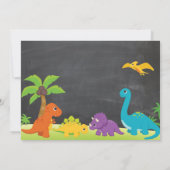 Krijtbord Dinosaurus Verjaardag Uitnodiging Dino P (Achterkant)