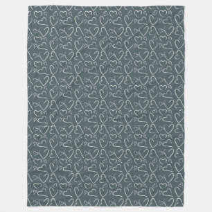 Krijtbord Doodle Harten Patroon Fleece Deken