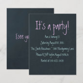 "Krijtbord"  feestuitnodiging Kaart (Voorkant / Achterkant)