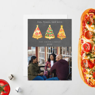 Krijtbord Foto van Joy Pizza Love Christmas Feestdagenkaart