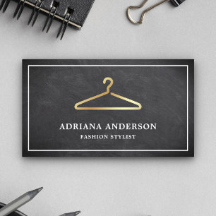 Krijtbord Gouden Kleding Hanger Mode Stylist Visitekaartje