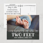 Krijtbord Groeien Door Twee Voeten Adoptie Nieuwe Aankondigingskaart (Voorkant / Achterkant)