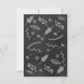 Krijtbord Handgetekende bloemenslinger Script RSVP Kaartje (Achterkant)