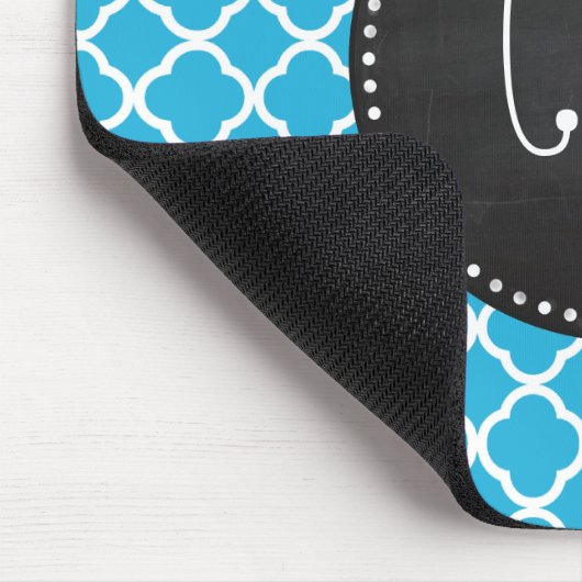 krijtbord; Heldere cerulean quatrefoil Muismat (Hoek)