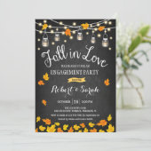 Krijtbord Herfst in de liefde verlovingsfeest Kaart (Staand voorkant)