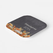 Krijtbord Herfst Pompoen Bloemen Vriendschapsjaar Papieren Bordje (Gebogen)