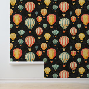 Krijtbord Hete Luchtballon Wandtekeningen Behang