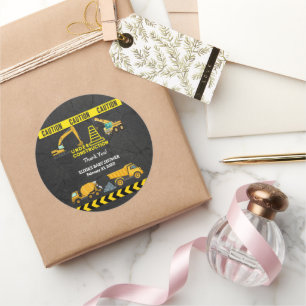 krijtbord in aanbouw Baby shower Ronde Sticker